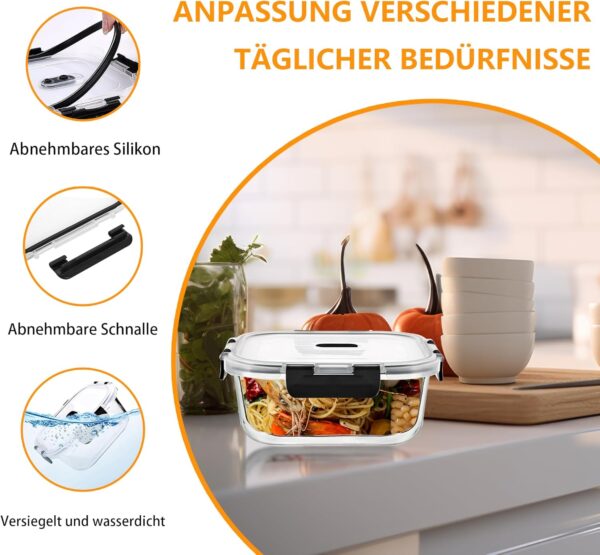 LNWSN Vorratsdosen Glas mit Bambusdeckel – luftdicht, 6er Set