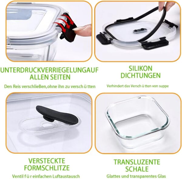 LNWSN Vorratsdosen Glas mit Bambusdeckel – luftdicht, 6er Set